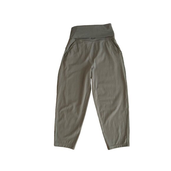 Lululemon Align Ribbed Waist Cropped Pants 4 Olive‎ Green Yoga Capri 22.5'' - Picture 4 of 8